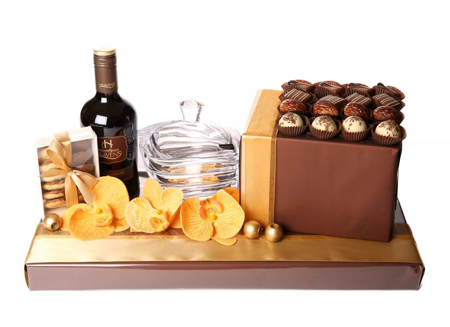 Crystal Bonbonniere with Liqueur, Butterbliss Cookies & Chocs