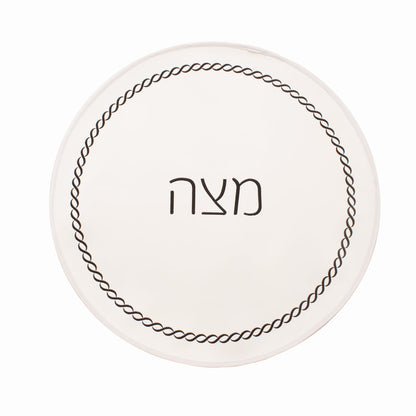 Braided Design Embroidered Matzah Cover