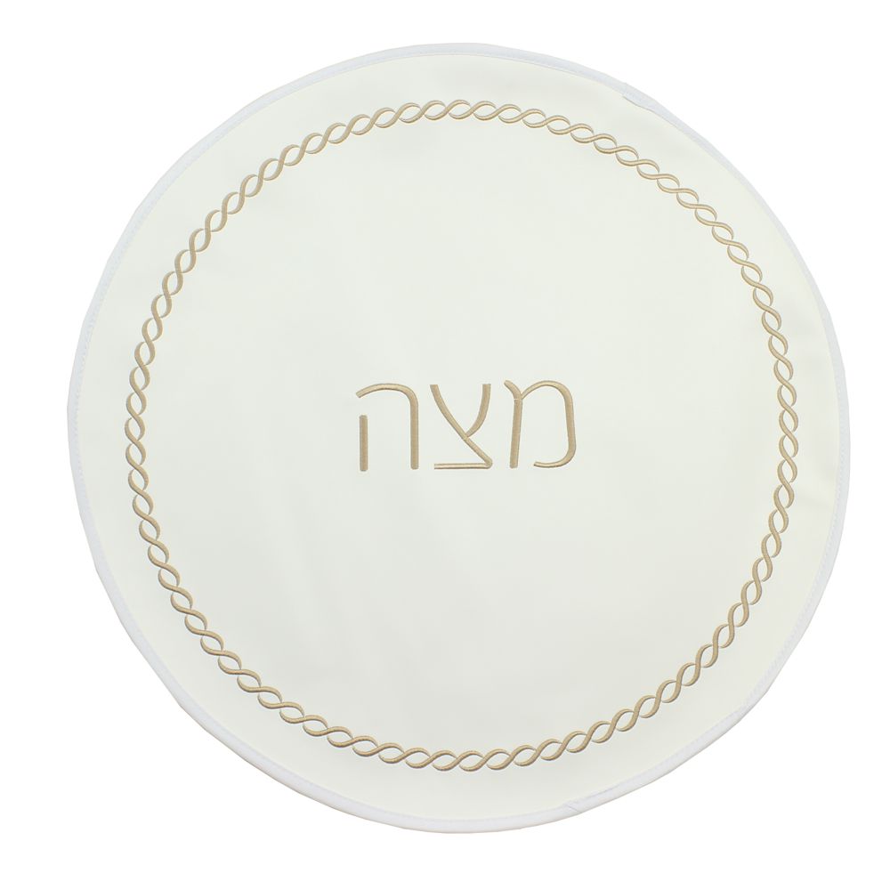 Braided Design Embroidered Matzah Cover
