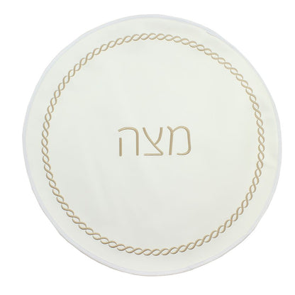 Braided Design Embroidered Matzah Cover