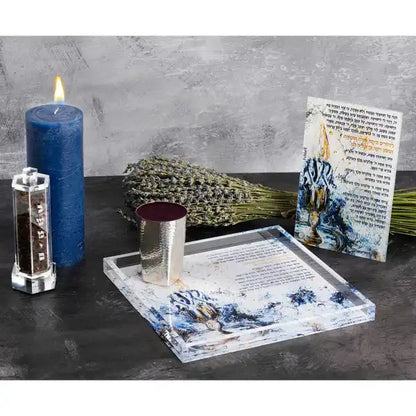 Havdalah Tray, Midnight Blue -Ashkenaz