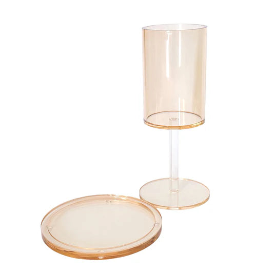 Amber Lucite Kos Shel Eliyahu with Matching Saucer – Modern Passover Seder Cup