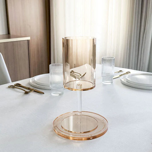 Amber Lucite Kos Shel Eliyahu with Matching Saucer – Modern Passover Seder Cup