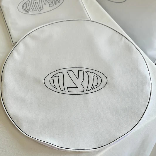 Corduroy Matzah Cover with Embroidery – Elegant Passover Seder Table Accessory