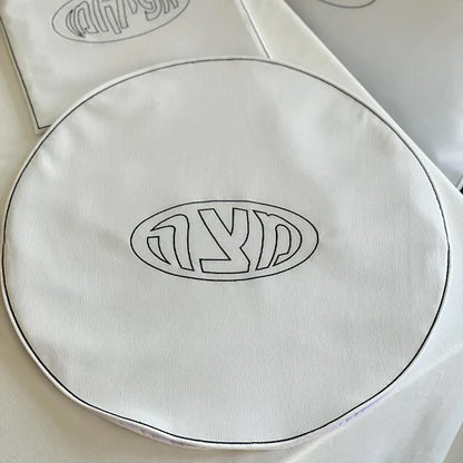 Corduroy Matzah Cover with Embroidery – Elegant Passover Seder Table Accessory