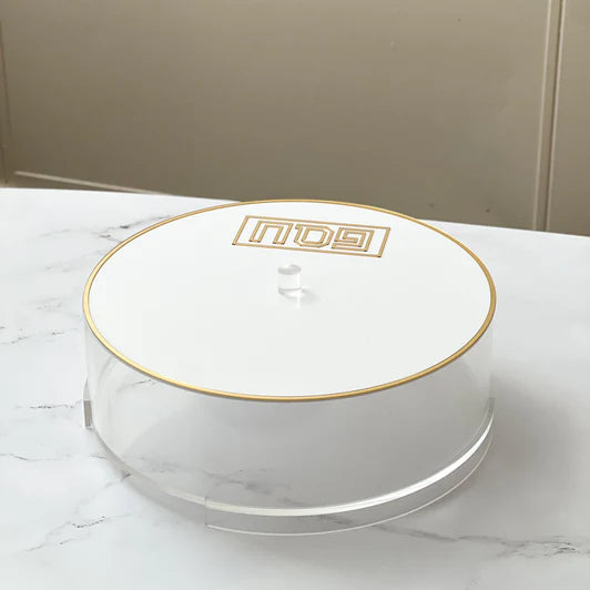 Lucite Matzah Box with Mirror Design
