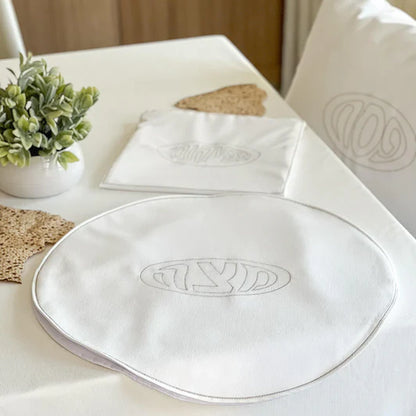 Corduroy Matzah Cover with Embroidery – Elegant Passover Seder Table Accessory