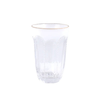 Textured Highball Glasses with Gold Rim 6pk