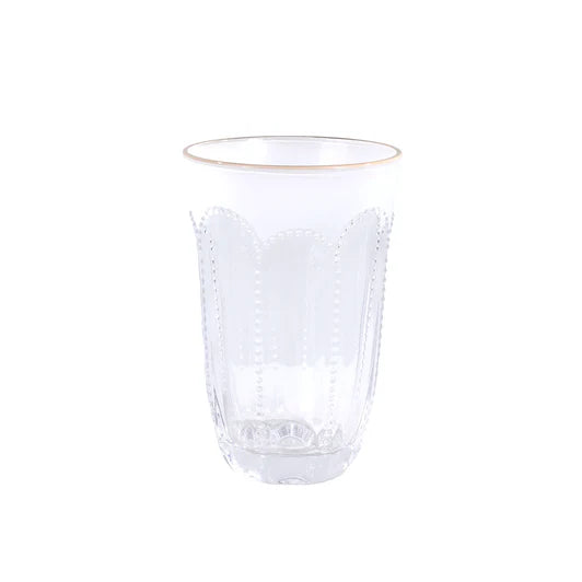 Textured Highball Glasses with Gold Rim 6pk