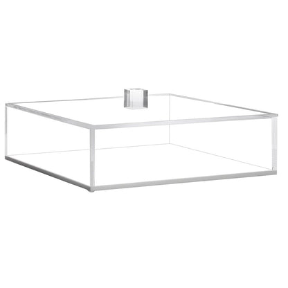 Lucite Box with White Base and Clear Lid - for Square Matzos