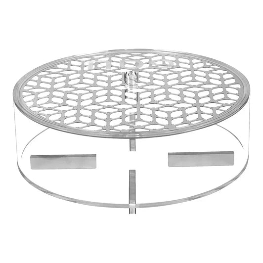 Lucite Laser Cut Round Matzah Box