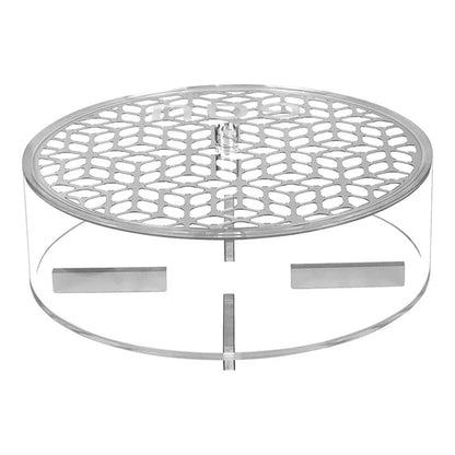 Lucite Laser Cut Round Matzah Box