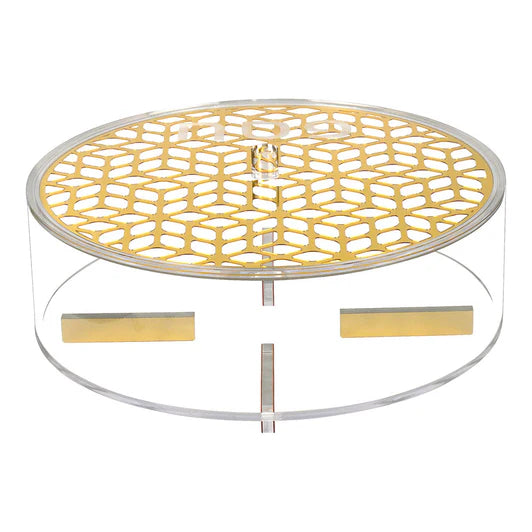 Lucite Laser Cut Round Matzah Box