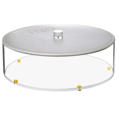 Lucite Matzah Box with Leatherette Cover