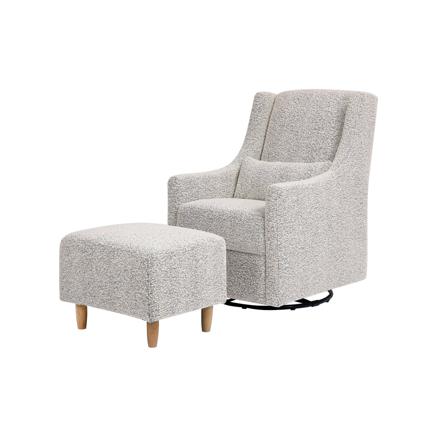 Babyletto Toco Swivel Glider and Ottoman In Eco-Performance Fabric | Water Repellent & Stain Resistant