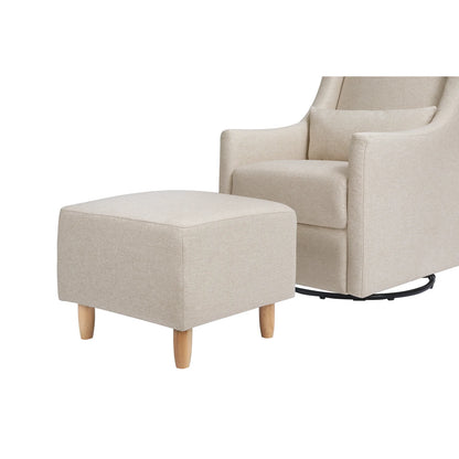 Babyletto Toco Swivel Glider and Ottoman In Eco-Performance Fabric | Water Repellent & Stain Resistant