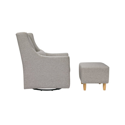 Babyletto Toco Swivel Glider and Ottoman In Eco-Performance Fabric | Water Repellent & Stain Resistant