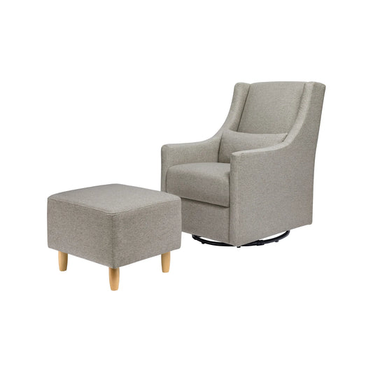 Babyletto Toco Swivel Glider and Ottoman In Eco-Performance Fabric | Water Repellent & Stain Resistant