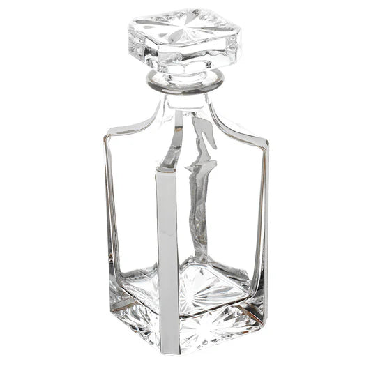 Pristine Crystal Decanter Set with 6 Elegant Cups – 25.4oz Luxury Drinkware