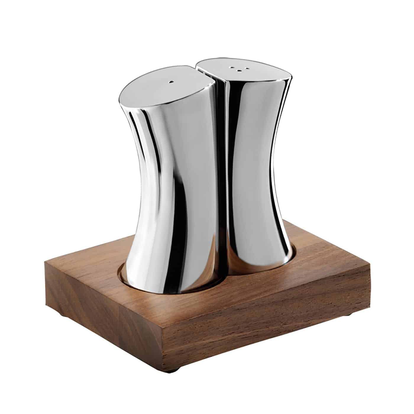 Drift Salt & Pepper Shakers with Walnut Base