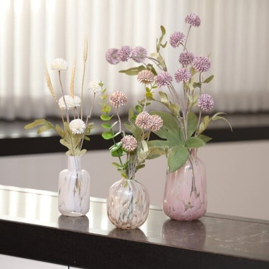 Gift Package | Trio Splash Vases with Faux Flower Arrangements