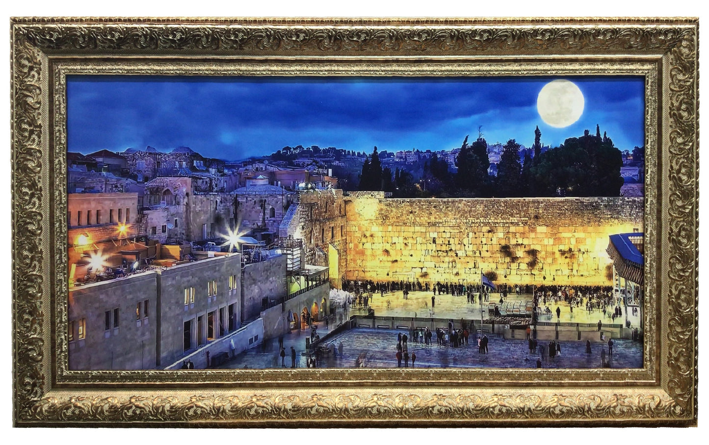 The Kotel, Blue Night Sky with Moon