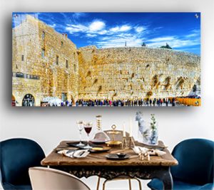 The Kosel, Blue Sky, Print on Glass