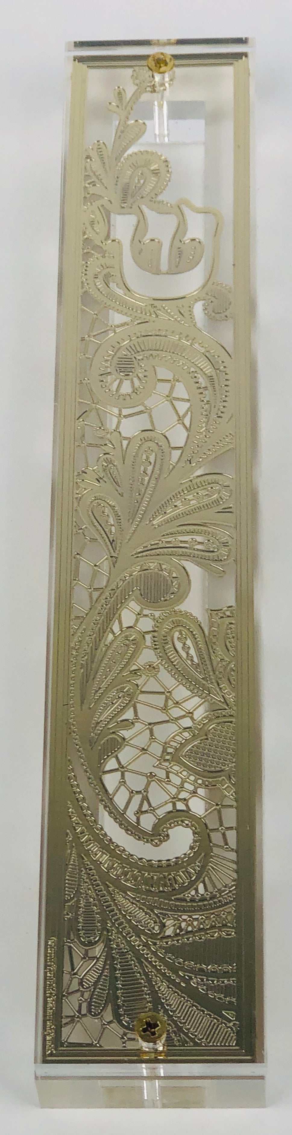 24K Gold Plated Mezuzah Case (15 cm scroll)