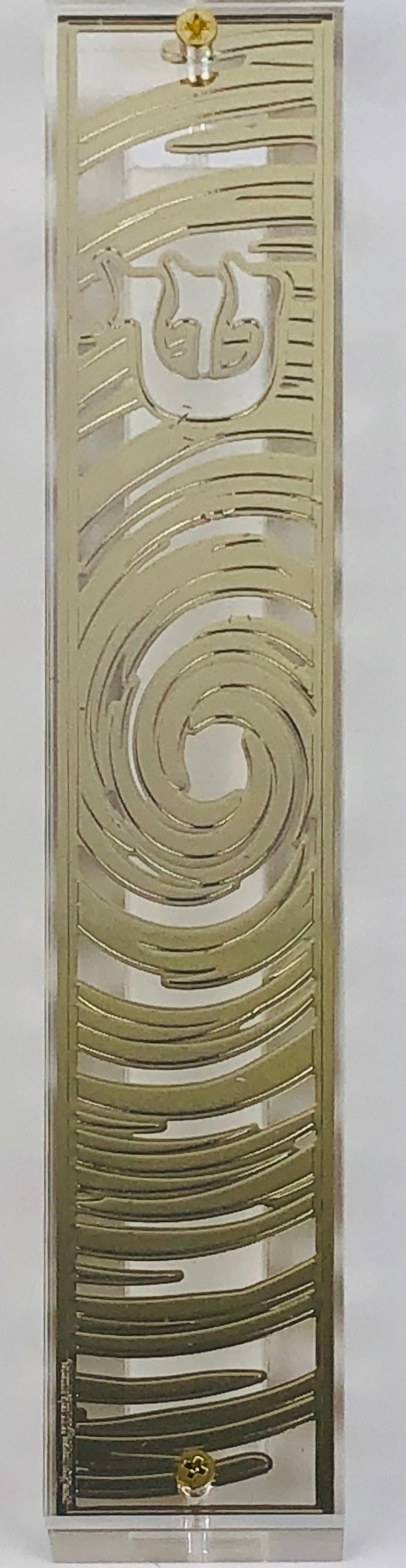 24K Gold Plated Mezuzah Case (15 cm scroll)