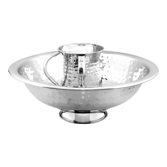 Wash Bowl & Cup Set Hammered Design