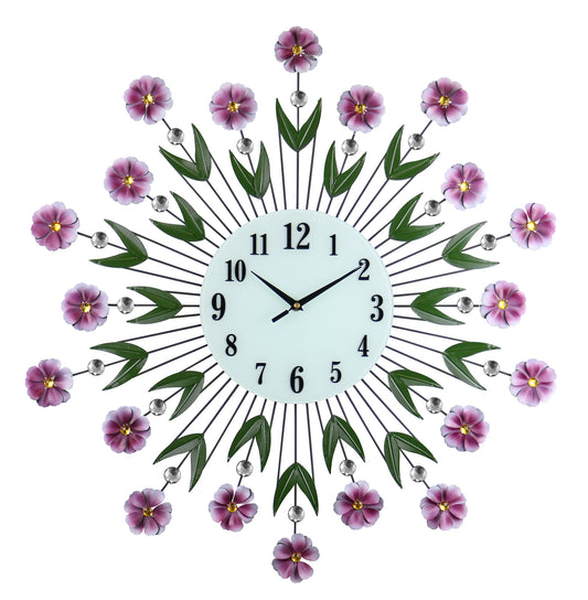 27" Round Purple Daisy Wall Clock