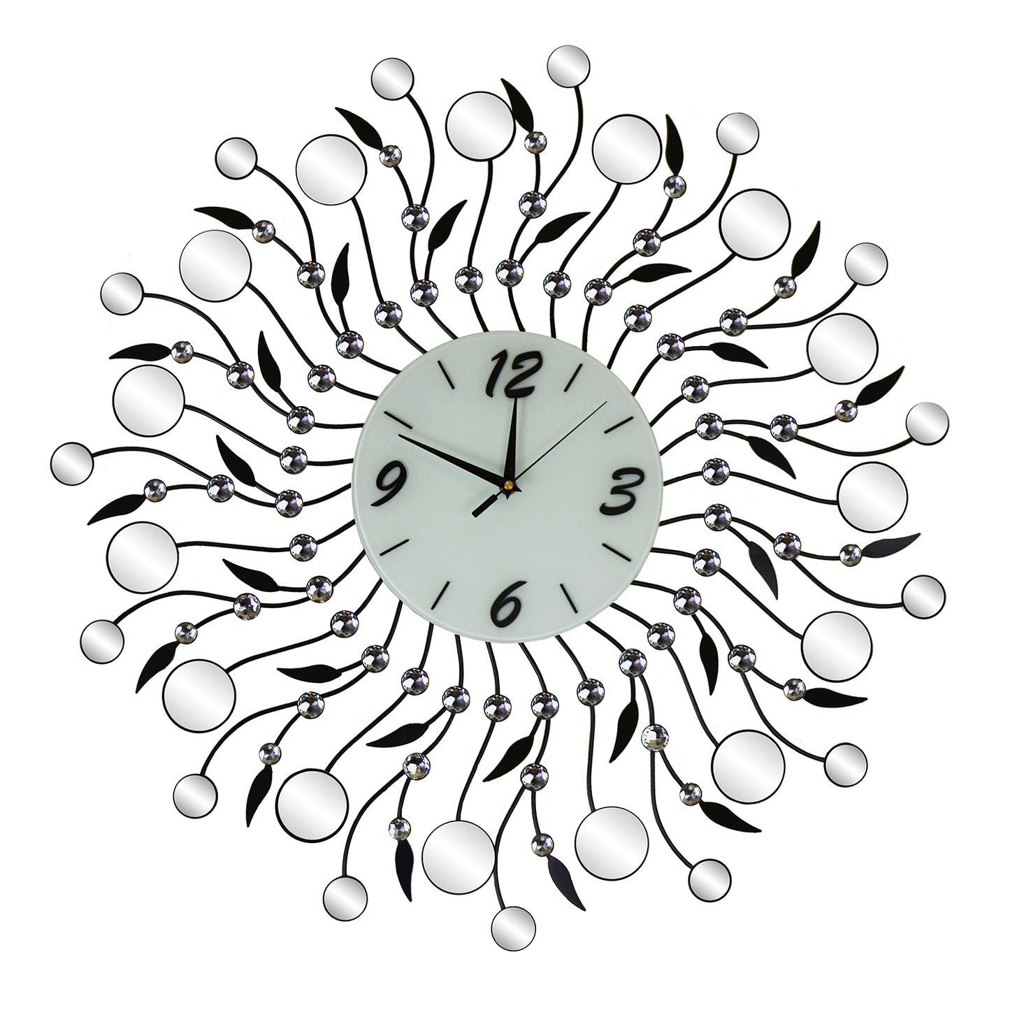 28" Round Wall Clock W/ Round Mirror Pcs.