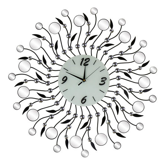 28" Round Wall Clock W/ Round Mirror Pcs.