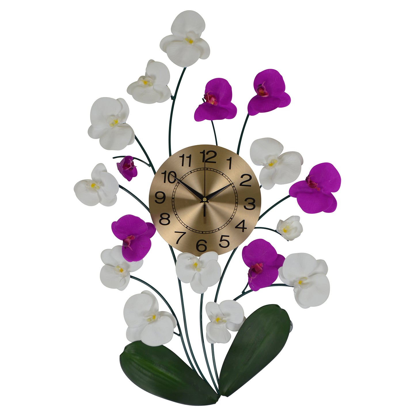 30x20 Wall Clock W/ Orchids