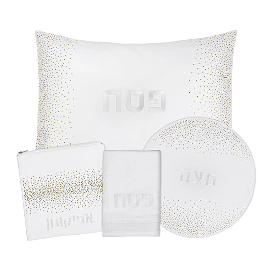 Crystal Pesach Set – Luxury Faux Leather Seder Set with Matzah Cover, Afikoman Bag & Pillow Case