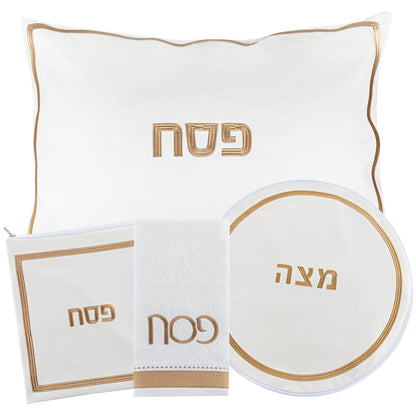 Luxury Hotel Style Pesach Set – Faux Leather Seder Table Collection (4-Piece Set)