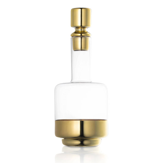 Minimalist Wine Decanter – Luxury Glass with Gold, Silver or Black Accent | 1610ml Elegant Shabbos & Seder Table Decanter