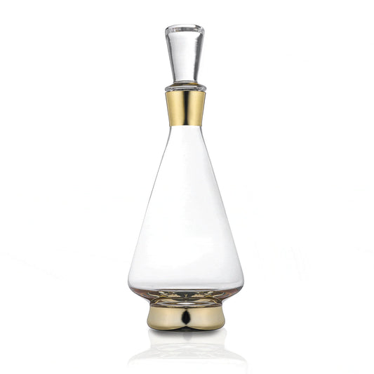 Modern Gold Accent Wine Decanter – 1500ml Luxury Glass for Shabbos, Purim & Seder Table